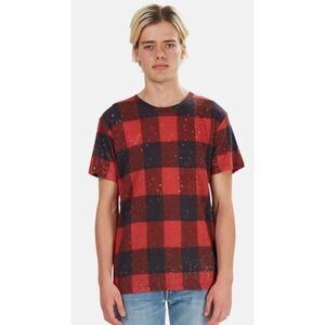 IRO ALESSIO TEE in BUFFALO CHECK in Red & Black NWT Size Small